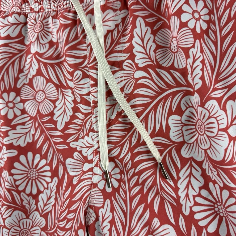 Fair Harbor Shorts Men's 2XL Red Hawaiian Lined Athletic Drawstring Hybrid Swim